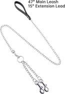 Heavy-Duty Metal Chain Dog Leash for Large & Medium Dogs – 6-Foot Steel Pet Lead