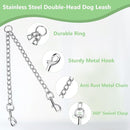Heavy-Duty Double Dog Leash Chain for Two Dogs – Stainless Steel Twin Lead Coupler