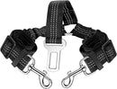 Dual Dog Seat Belt for Car – Adjustable Nylon Pet Safety Restraint for Two Dogs