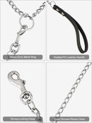 Heavy-Duty Metal Chain Dog Leash for Large & Medium Dogs – 6-Foot Steel Pet Lead