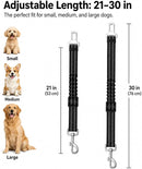 Adjustable Dog Seat Belt for Small to Large Dogs – 2-Piece Retractable Car Safety Harness
